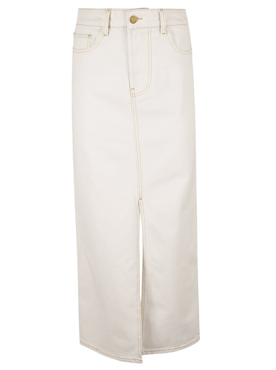 Shop Philosophy Di Lorenzo Serafini Off-white Denim Skirt