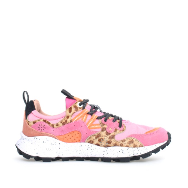 Shop Flower Mountain Yamano Pink And Spotted Sneakers