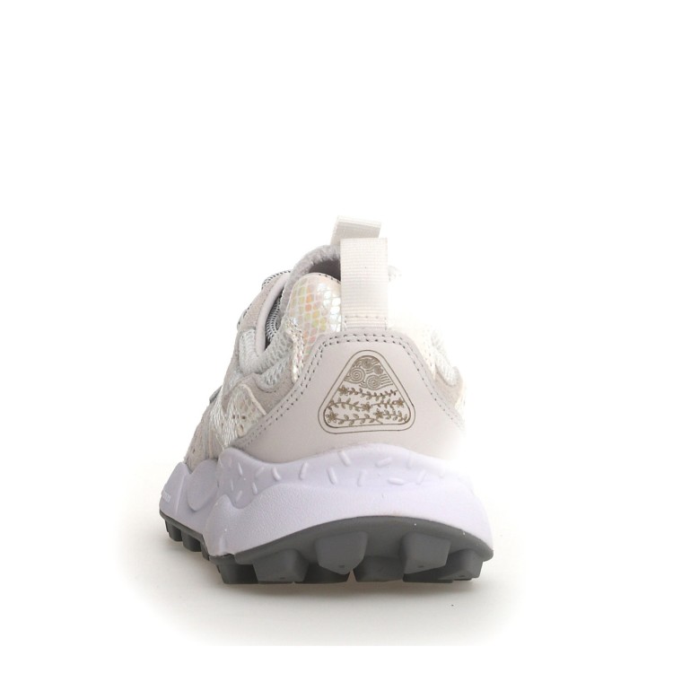 Shop Flower Mountain Yamano Sneaker In Ice White Suede And Technical Fabric