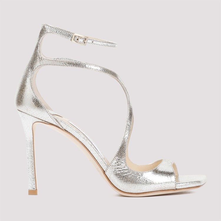 Jimmy Choo Gleaming Open-toe Sandals With Delicate Ankle Strap In White