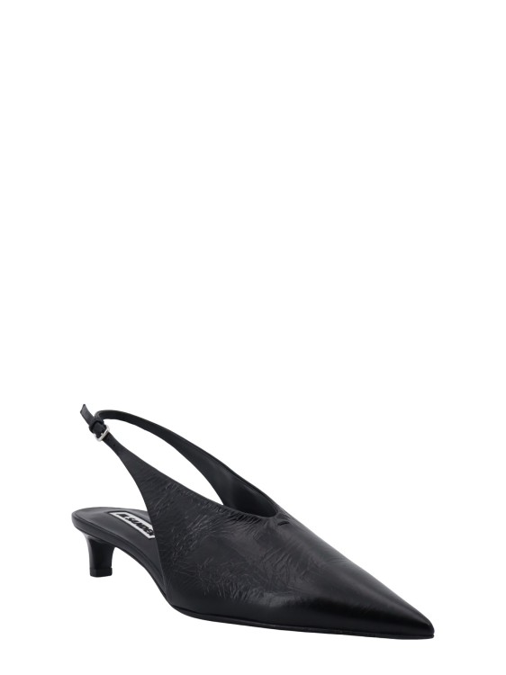 Shop Jil Sander Leather Slingback In Black