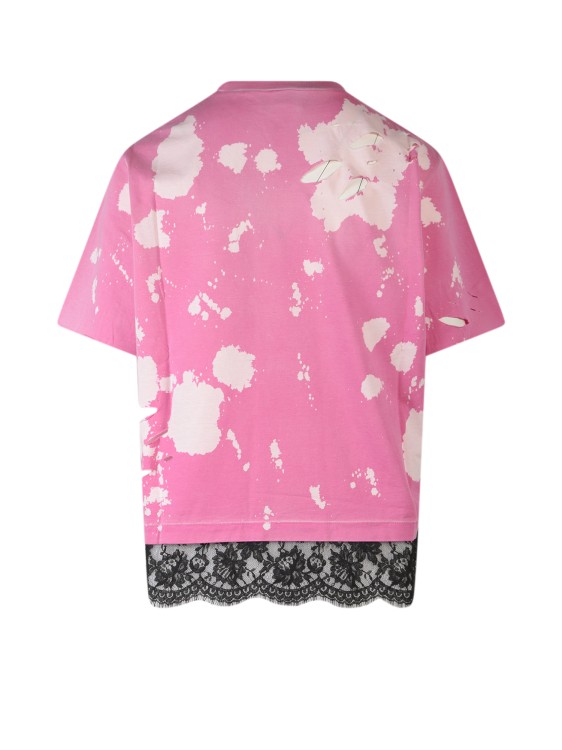 Shop Dsquared2 Cotton T-shirt With Ripped And Bleached Effect In Pink
