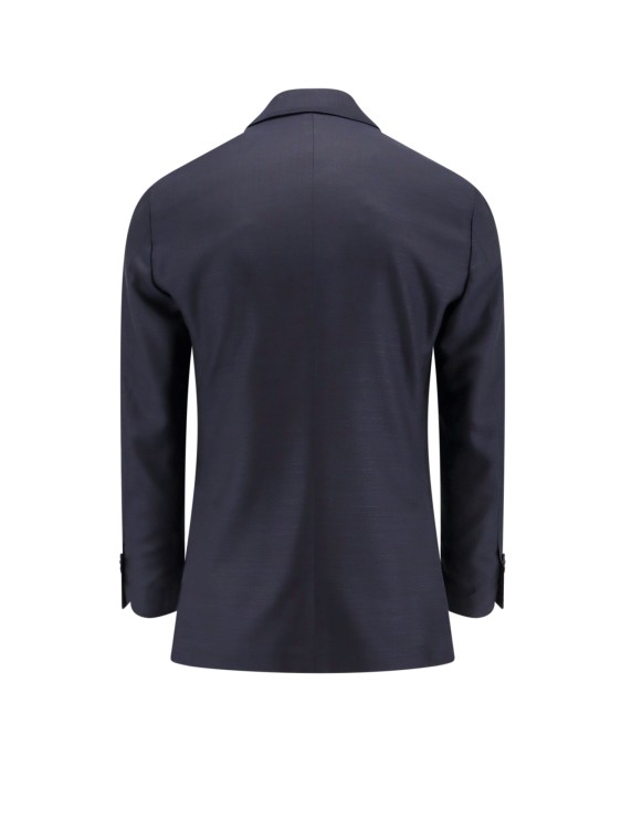 Shop Lardini Wool And Silk Blend Jacket In Black