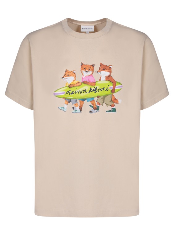 Shop Maison Kitsuné Cotton T-shirt In Neutrals