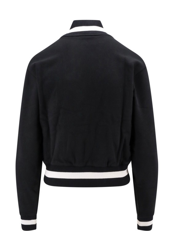 Shop Karl Lagerfeld Varsity Organic Cotton Sweatshirt In Black