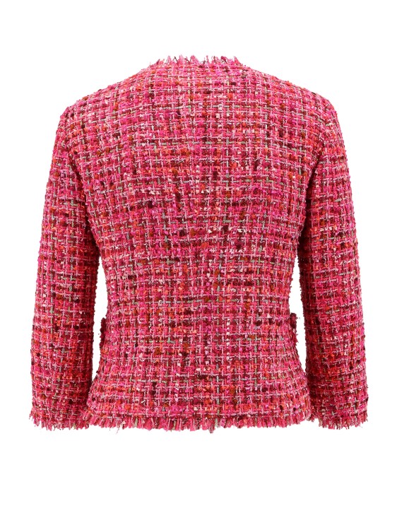 Shop Tagliatore Tweed Jacket With Lurex Detail In Burgundy