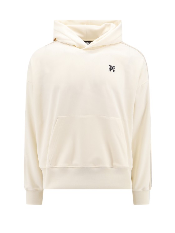 Shop Palm Angels Sweatshirt With Embroidered Monogram On The Front In Neutrals