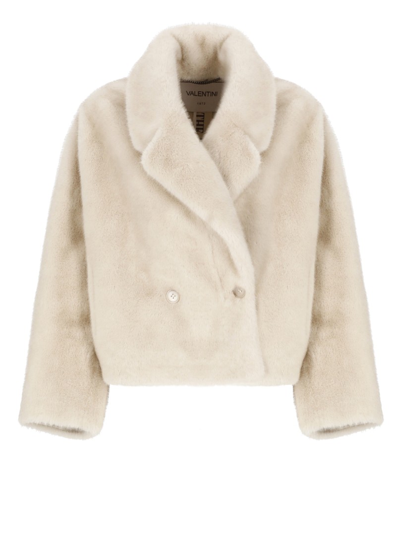 Valentini 1972 Synth Fur Coat In Neutrals
