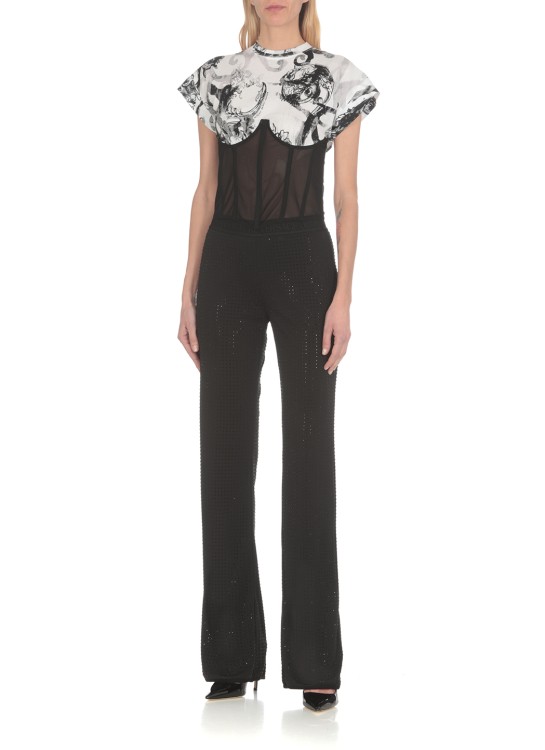 Shop Versace Jeans Couture Pants With Strass In Black