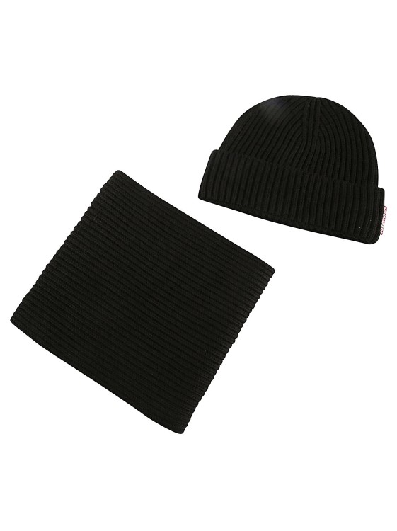 Shop Dsquared2 Scarf And Beanie Set In Black