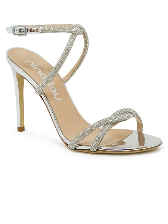 Ninalilou Leather Sandal In Silver