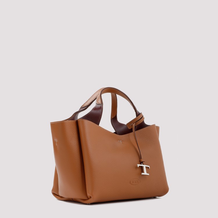 Tod's Bauletto Sacca Grained Leather Bag In Brown