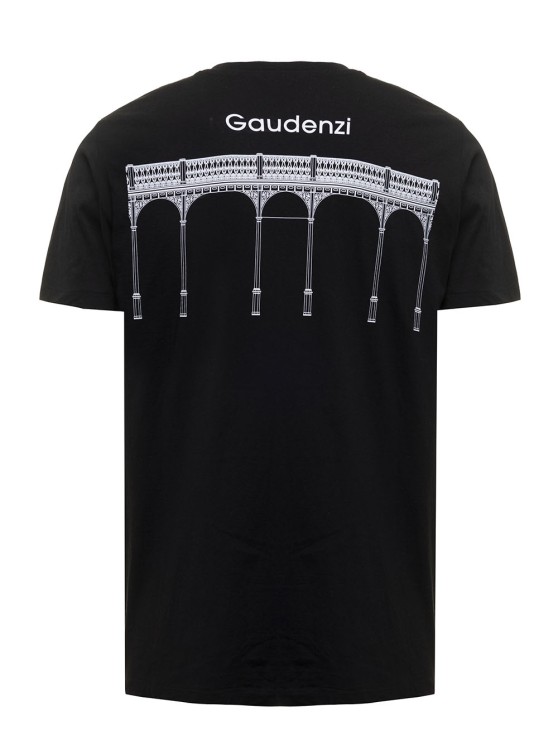 Shop Gaudenzi Black Cotton T-shirt With Logo Print
