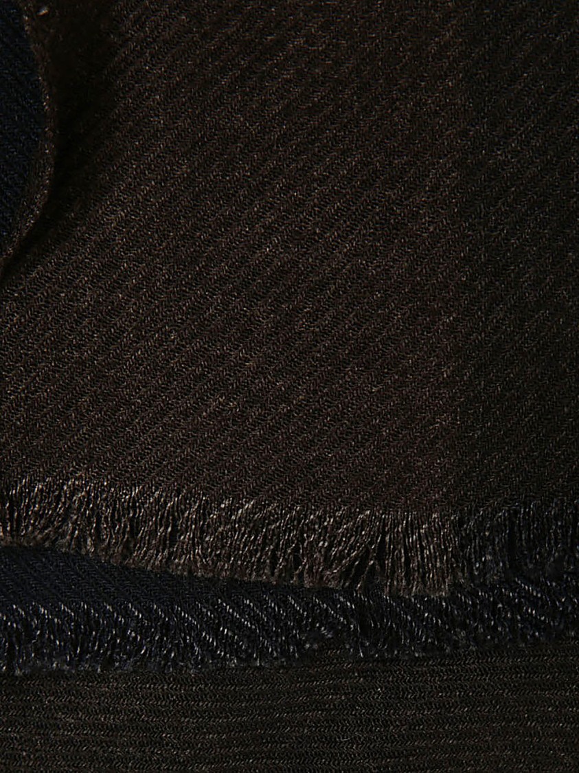 Corneliani Luxurious Wool Scarf With Sophisticated Finish And Frayed Edges In Multicolor