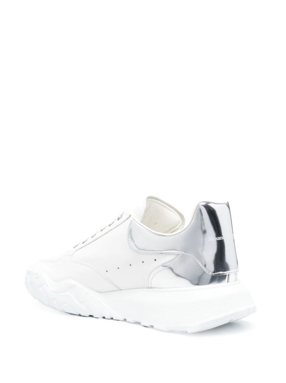 Shop Alexander Mcqueen Sneakers New Court White/chrome Silver