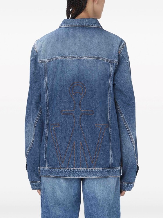 Shop Jw Anderson Blue Deconstructed Denim Jacket