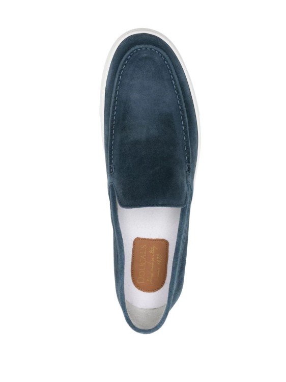 Shop Doucal's Suede Slip-on Loafers In Blue