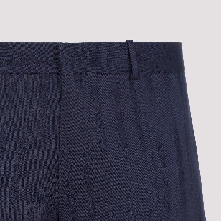 Shop Off-white Blue Sierra Leone Virgin Wool Shibori Jacquard Slim Pant In Black