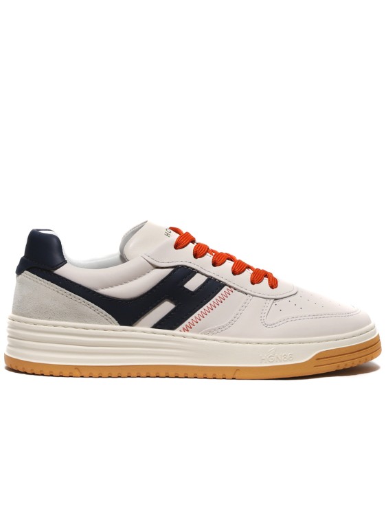 HOGAN WHITE LEATHER WITH SUEDE INSERTS H630 SNEAKERS