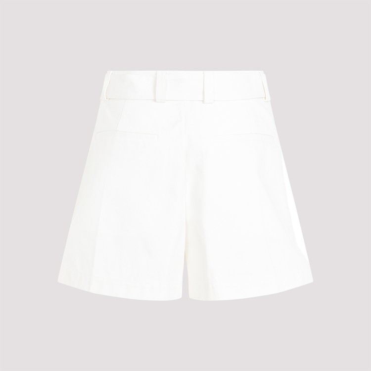 Shop Jil Sander Mid Waist Optic White Cotton Shorts