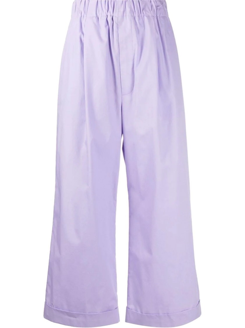Jejia Elasticated-waist Cotton Culottes In Purple