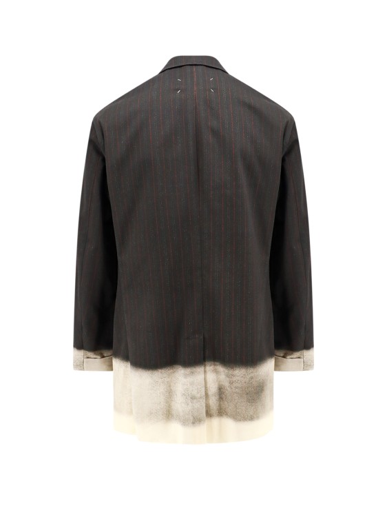Shop Maison Margiela Cotton Blazer With Pinstriped Motif In Black