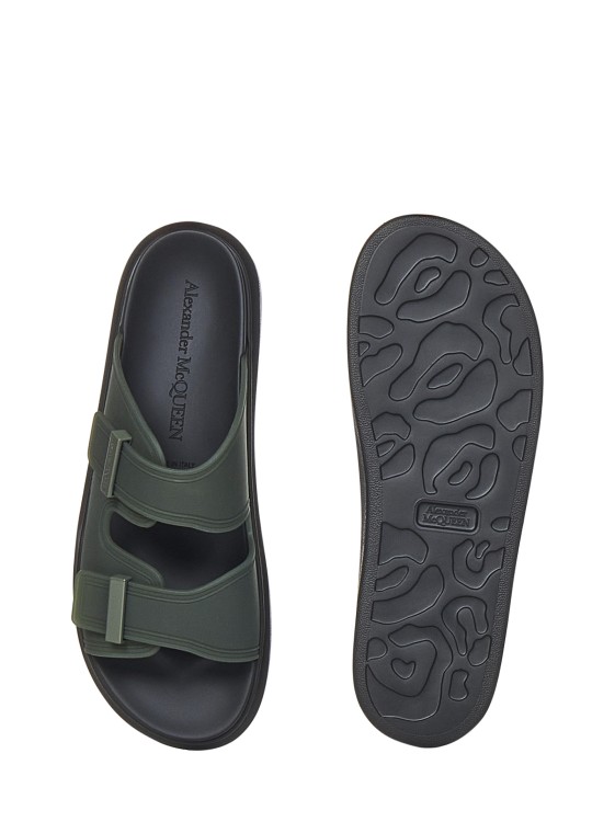 Shop Alexander Mcqueen Green Double-strap Sandals