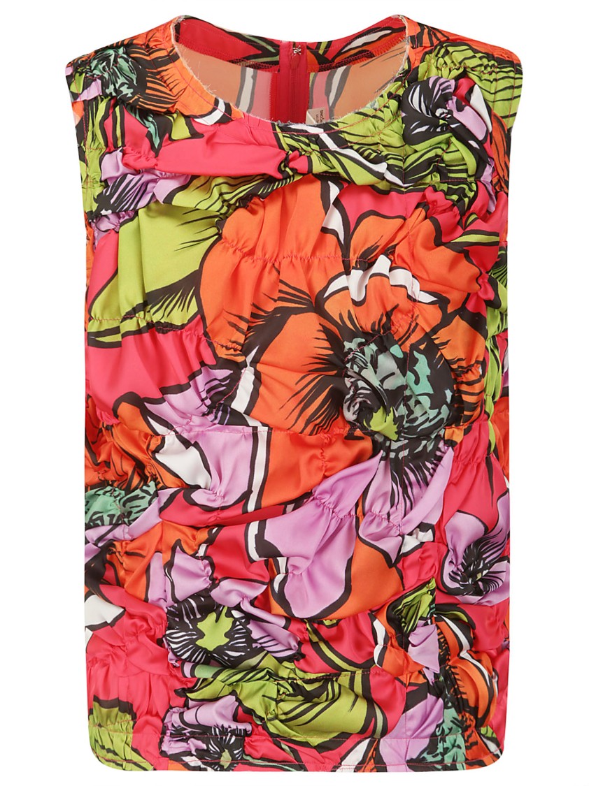 Comme Des Garçons Sleeveless Crew-neck Top In Red