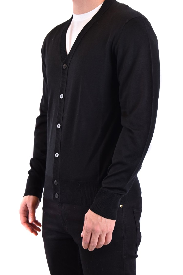 Shop Neil Barrett Black Wool Cardigan