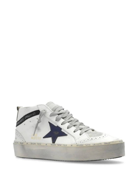 Golden Goose Mid Star High-top Leather Sneakers In White