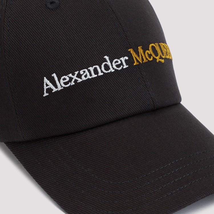 Shop Alexander Mcqueen Classic Logo Bicolor Black Gold Cotton Hat