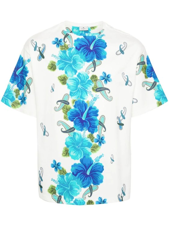 Etro White Paisley-flower Prints T-shirt