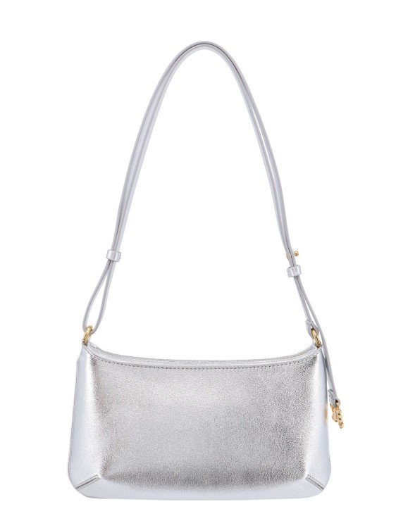Shop Palm Angels Shoulder Bag In Metallic Leather In Silver