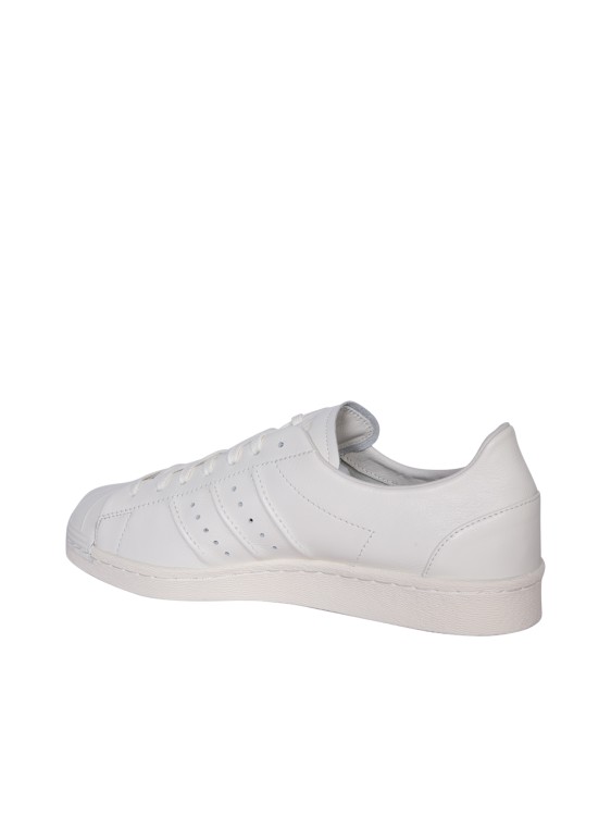 Shop Y-3 Leather Sneakers In White