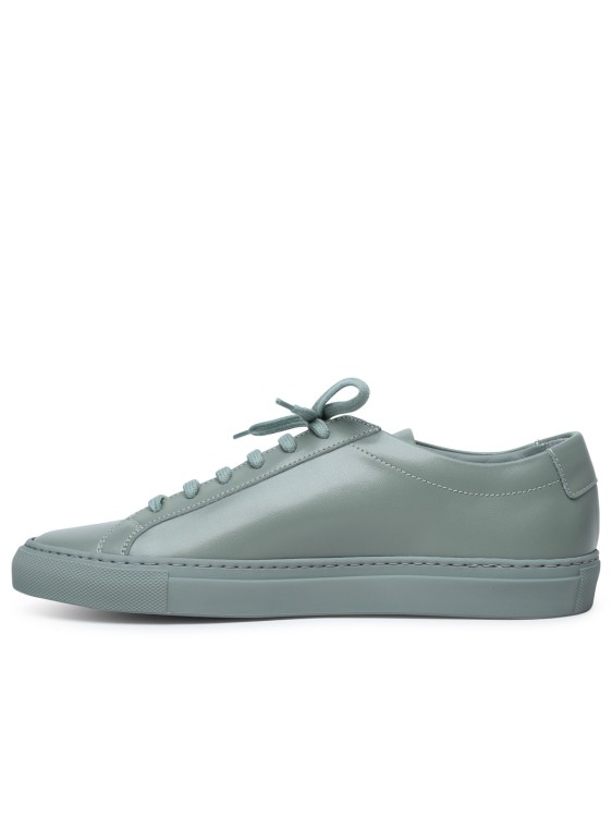 Shop Common Projects Original Achilles' Vintage Green Leather Sneakers In Grey
