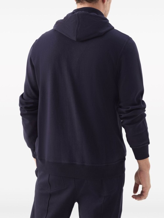 Shop Brunello Cucinelli Navy Blue Hooded Sweatshirt In Black