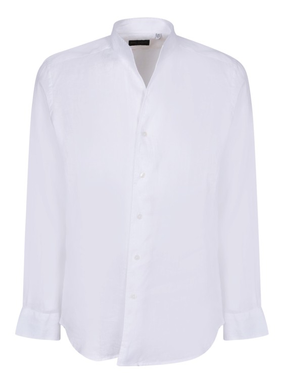 Shop Dell'oglio Pure Linen Shirt With Button Closure In White