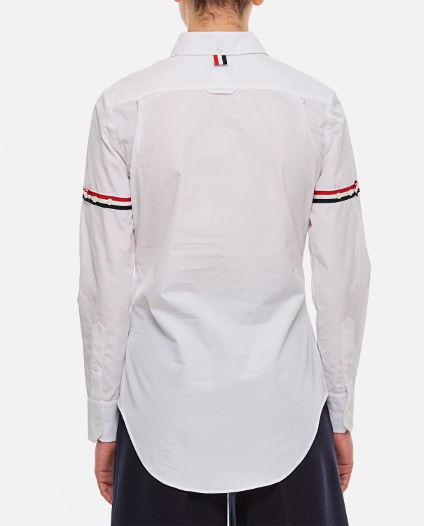 Shop Thom Browne Classic Round Collar Poplin Shirt In White