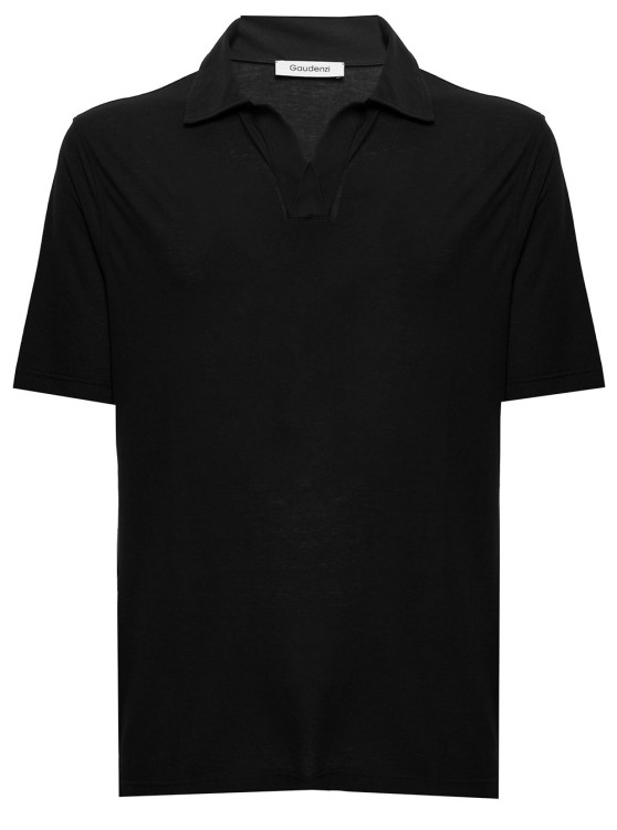 Gaudenzi Black Cotton Polo Shirt