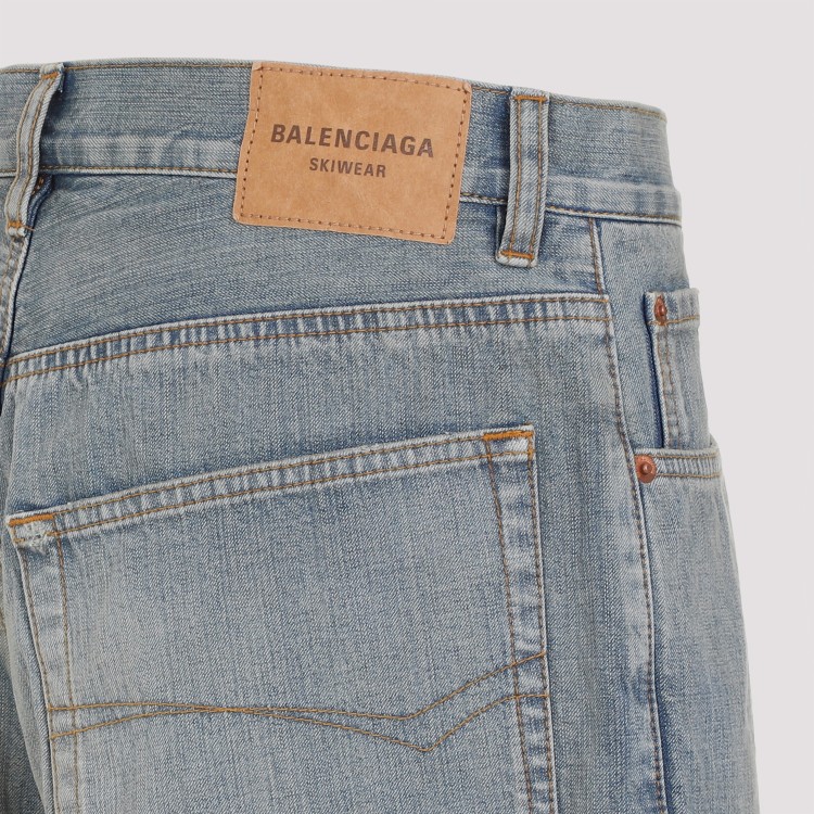 Shop Balenciaga Waterproof Light Blue Cotton Jeans