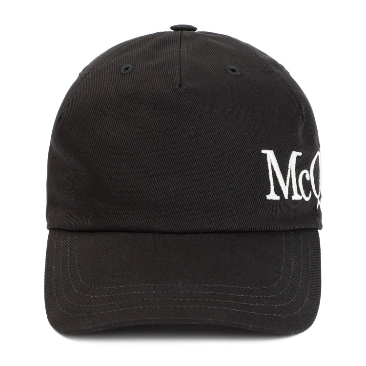 Shop Alexander Mcqueen Black Ivory Cotton Hat