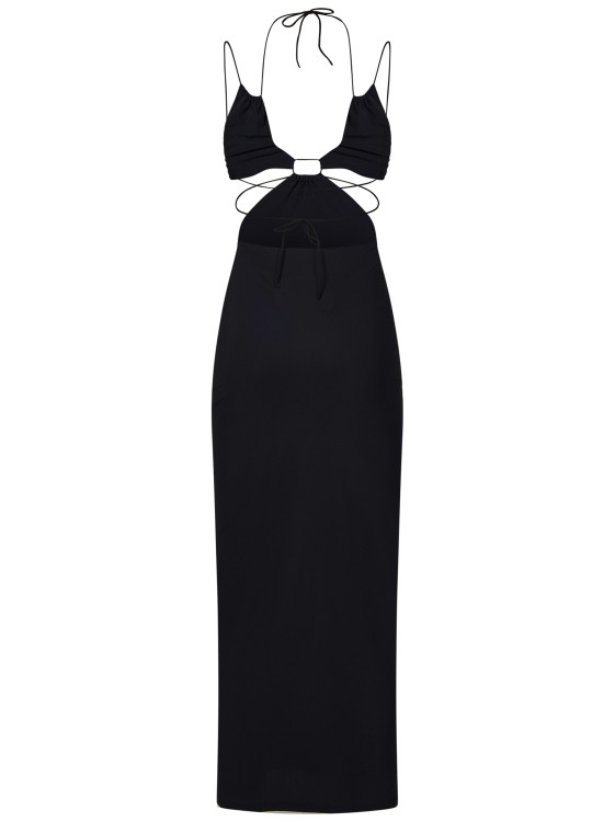 Shop Amazuìn Uma Deep Black Stretch Jersey Long Slip Dress