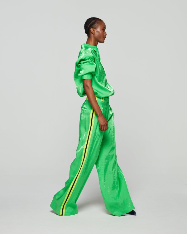 Shop Serena Bute Serena Wide Leg Trouser - Bright Green