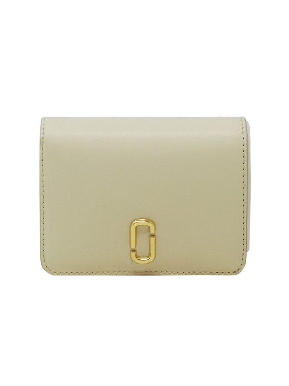Marc Jacobs White Leather The Mini Compact Wallet