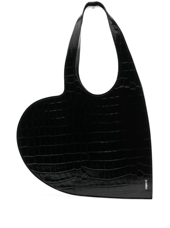 Shop Coperni Mini Heart Tote Bag In Black