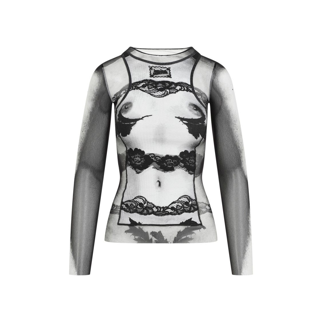 Jean Paul Gaultier Body Lace Mariniere Top In Multi