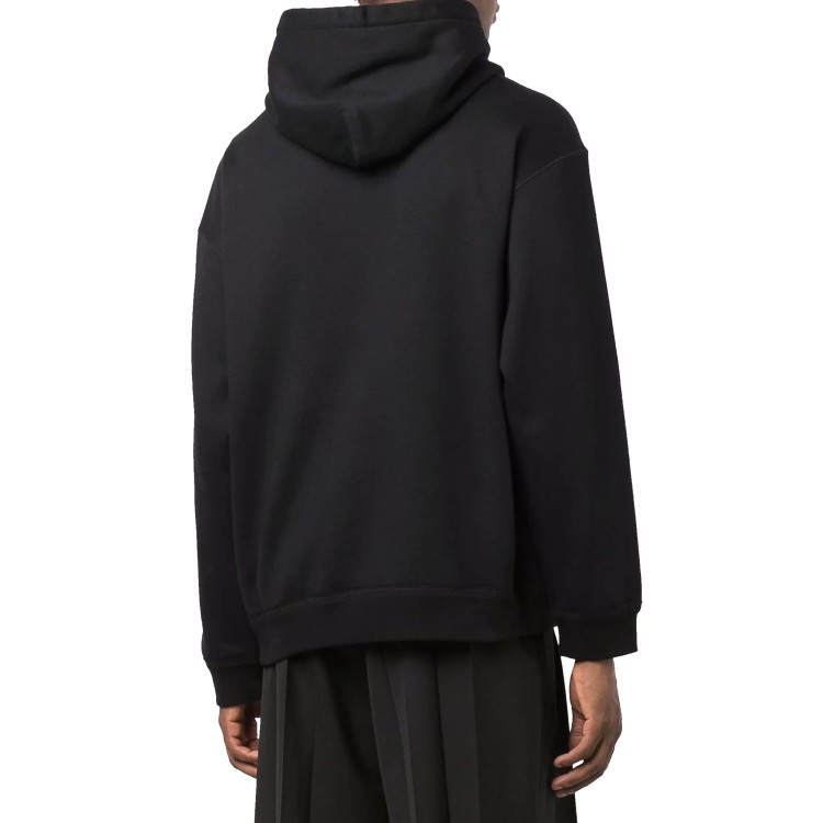 Shop Valentino Knitted Hooded Sweatshirt In Black