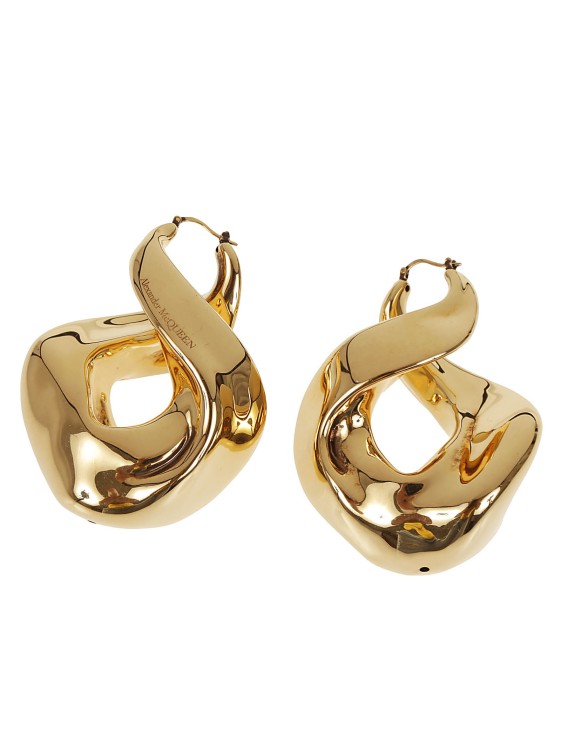 Shop Alexander Mcqueen Twisted Hoop Earrings In Gold