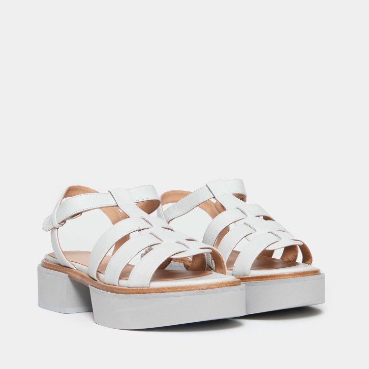 Paloma Barceló Soft Powder-colored Nappa Leather Sandals In White