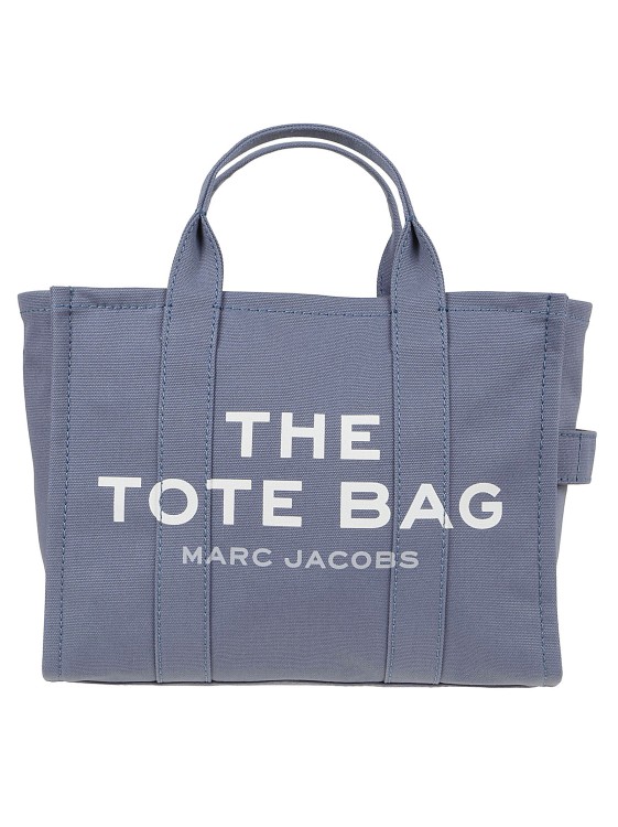 Marc Jacobs Structured Canvas Tote Bag With Contrasting Strap In Blue
